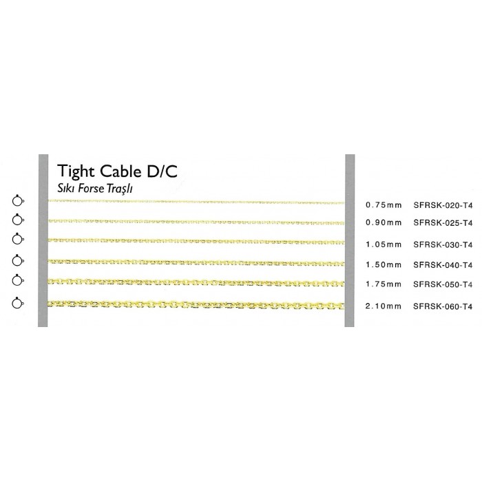  Tight Cable D/C 1,5 mm 45 cm 2,7 gr 14 K 585